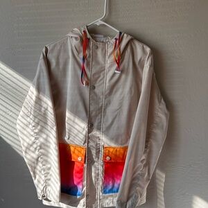 Google Beige Raincoat with Multicolor Pockets